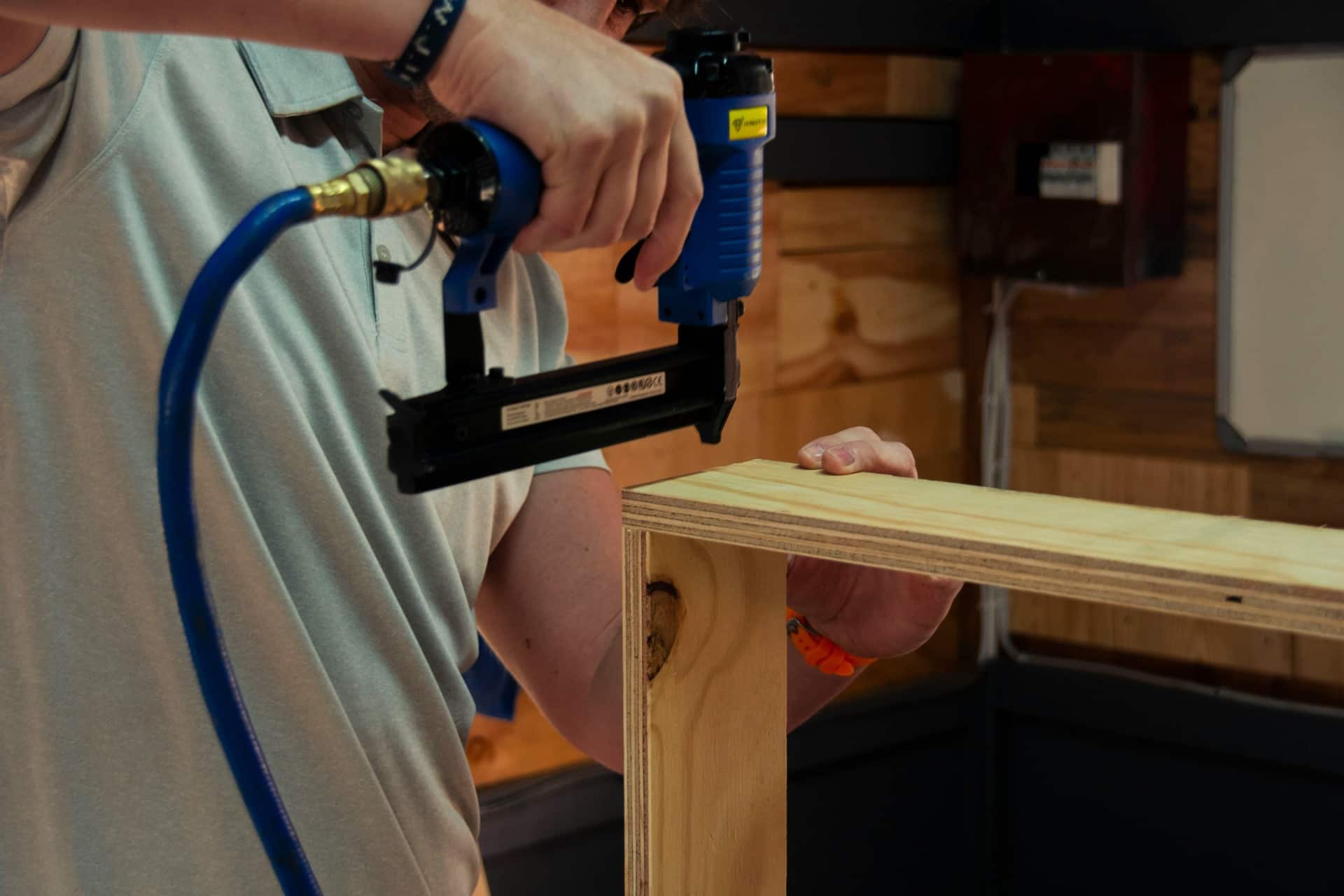 A man working in his garage