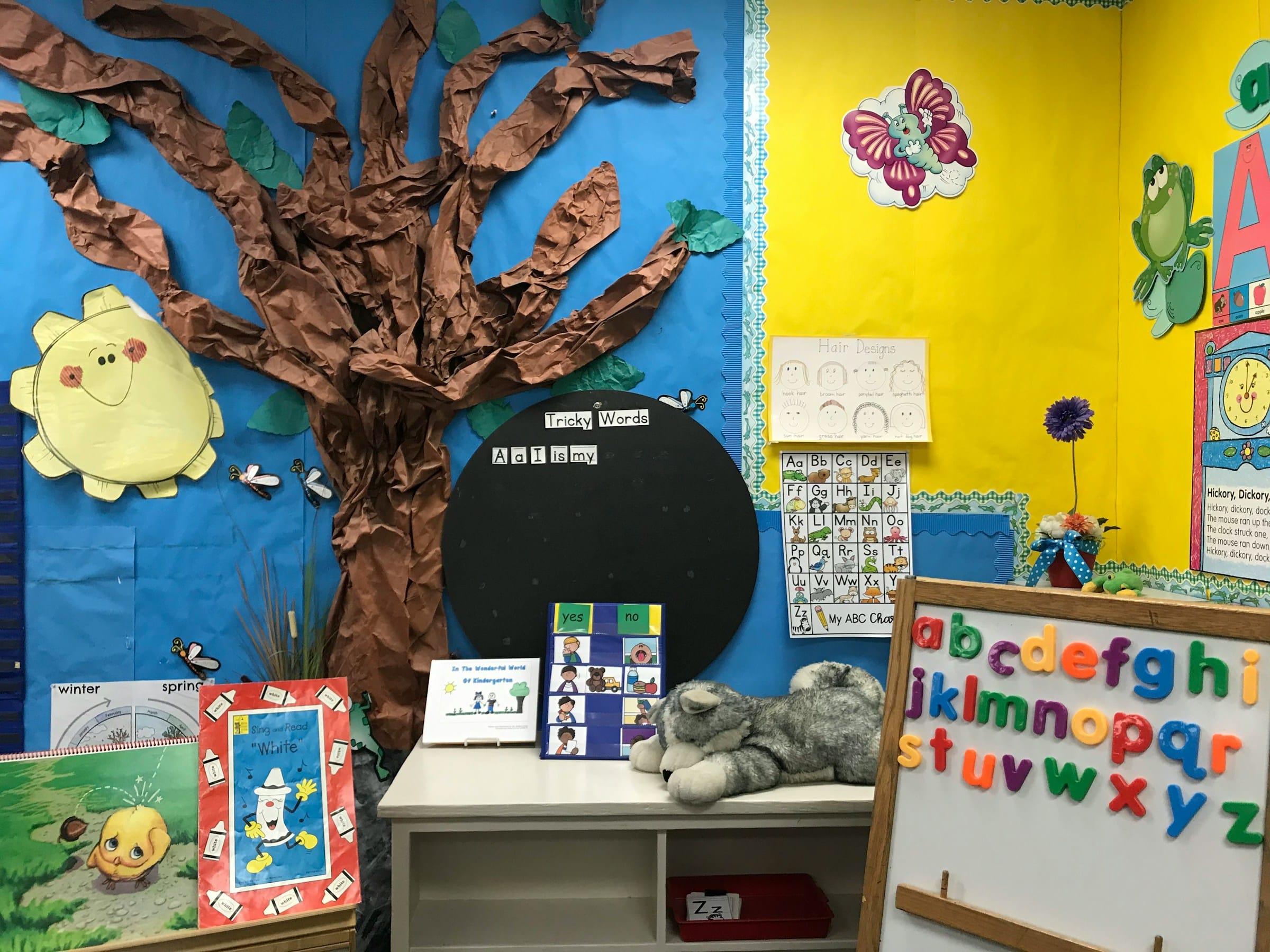 A first week kindergarten classroom