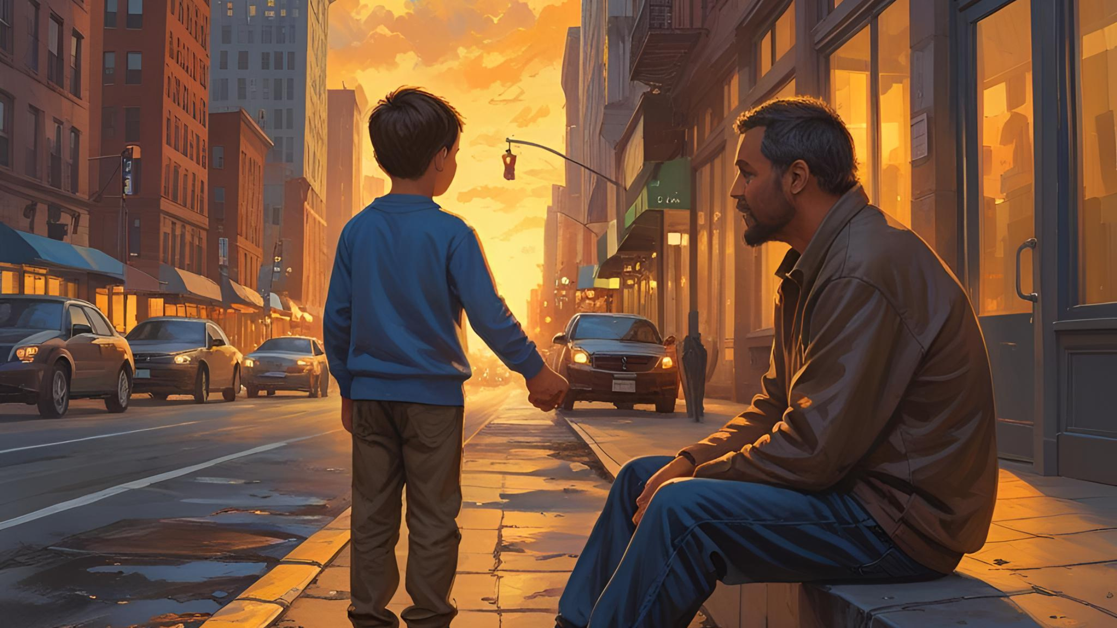 Dad and Son learning life lessons together