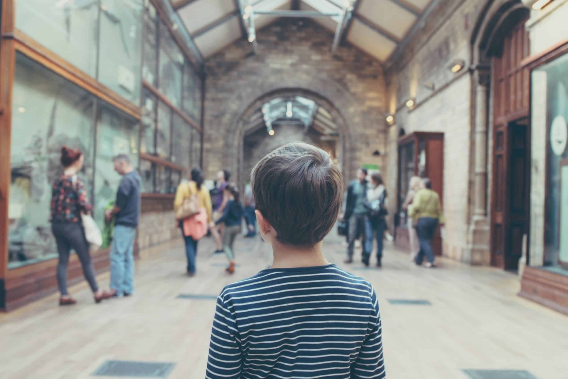 a child at the National History Museum