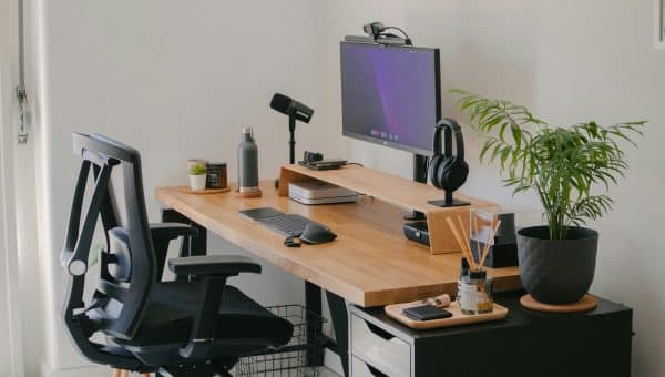 work-from-home office setup